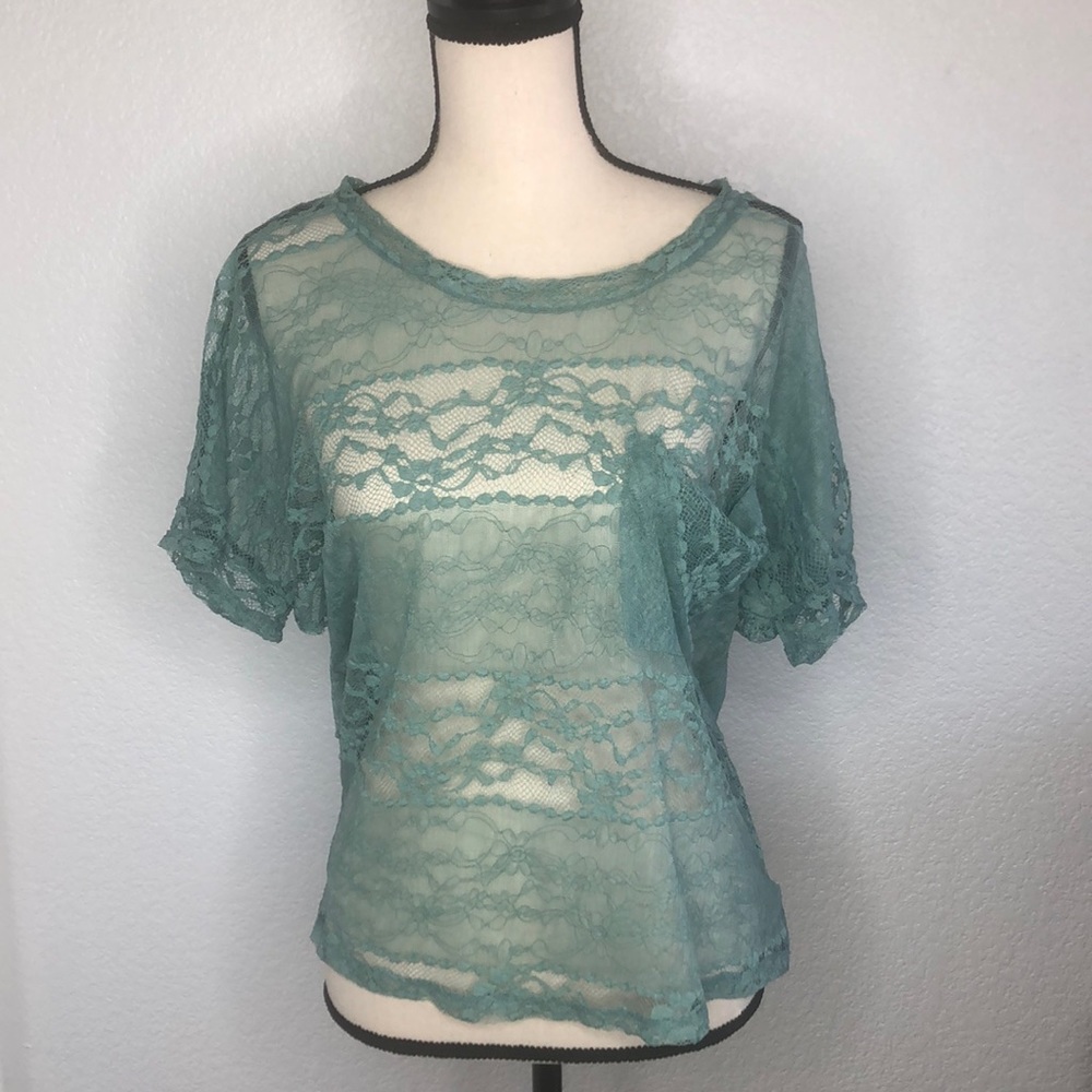 Green Lace Top